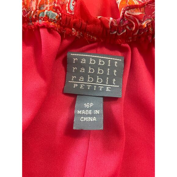 Rabbit Rabbit Rabbit  Design Off the Shoulder Dress, Red Pattern, Size 16 P - Picture 7 of 8